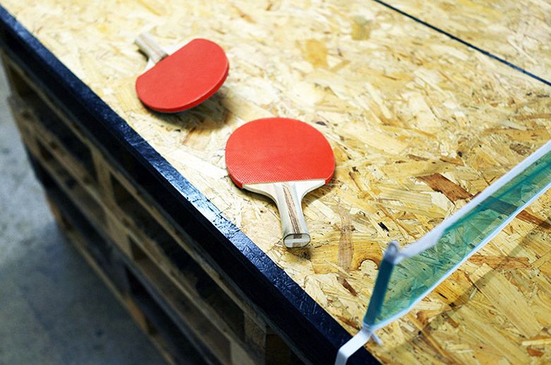 a ping-pong table