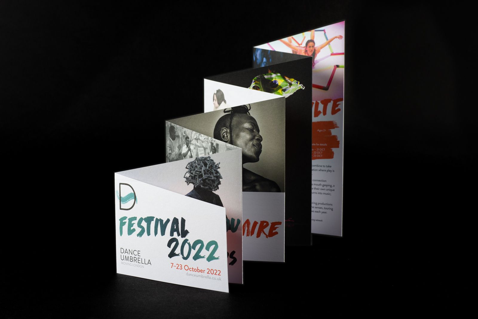 Dance Umbrella 2022 Festival Programme. Print Design and Branding by Scottish Agency, O Street.