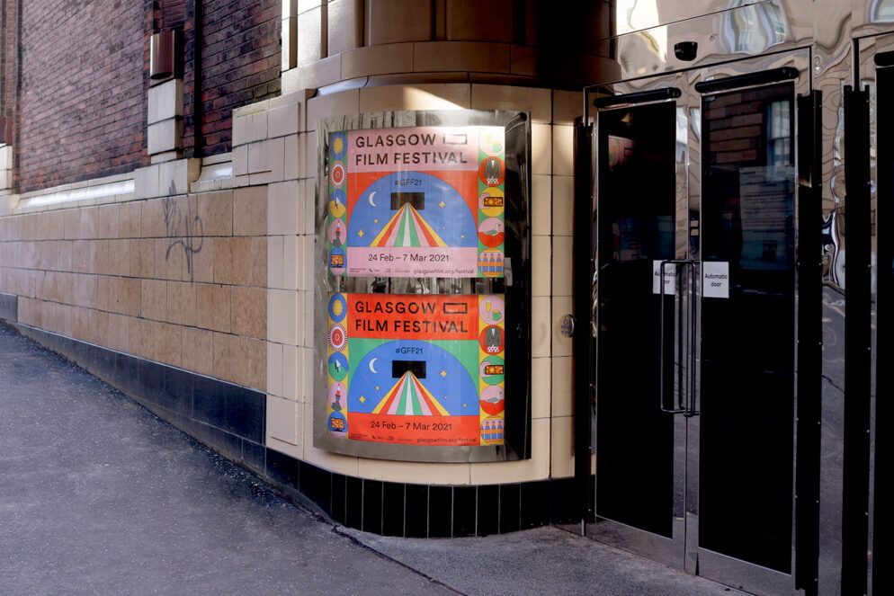 O Street Glasgow Film Festival 2021 Branded Poster in situ at Glasgow Film Festival GFT
