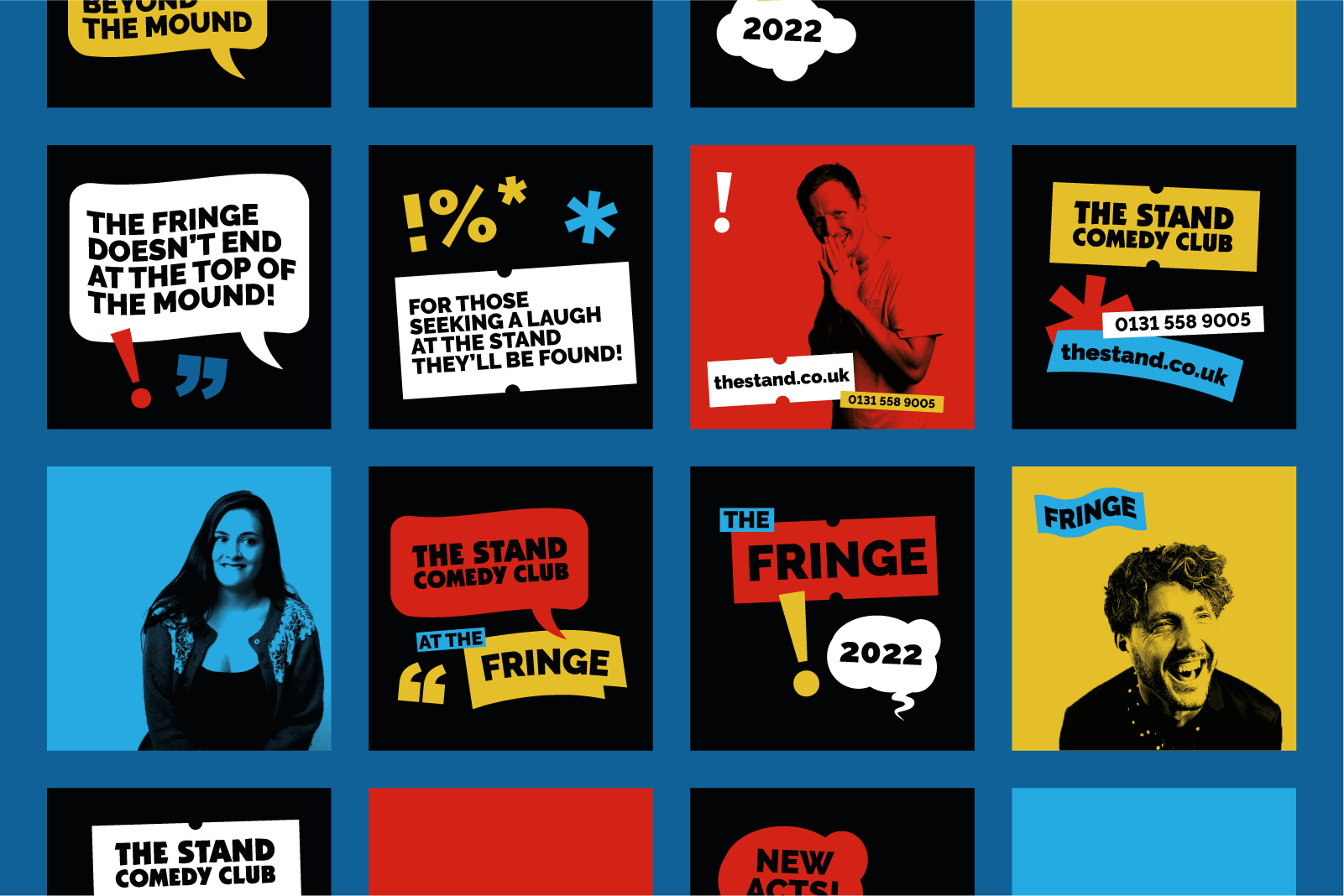 The Stand Comedy Club Fringe 2022 O Street Brand Identity Social Media Squares 