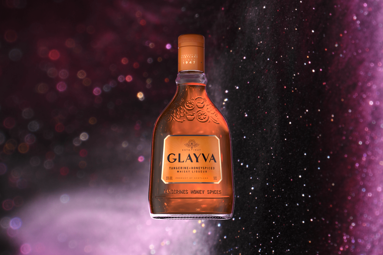 O Street Glayva - Not Your Usual Campaign 3D Bottle Render Hero Image