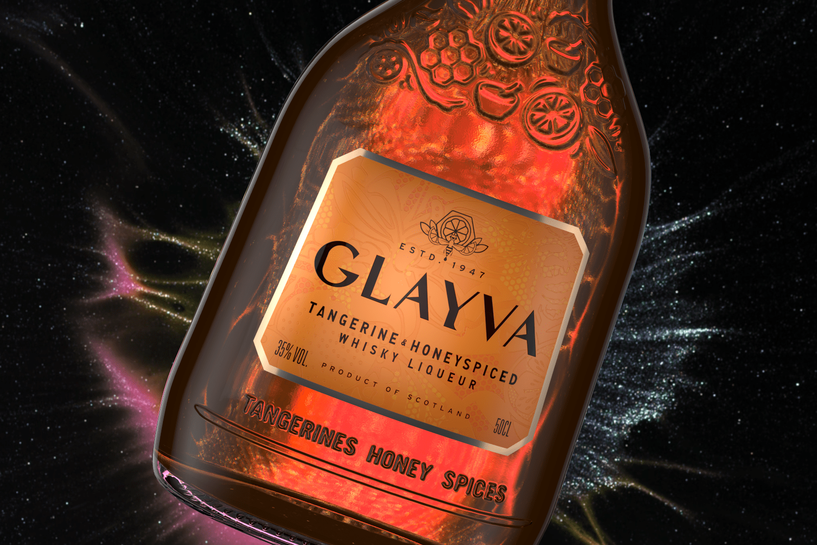 O Street - Glayva 3D Render Project Glayva Bottle Close Up 