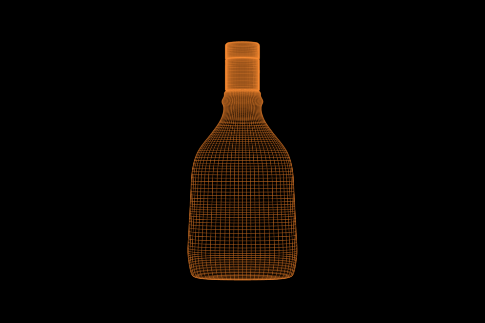 O Street Glasgow Work in Progress Glayva 3D bottle render wireframe