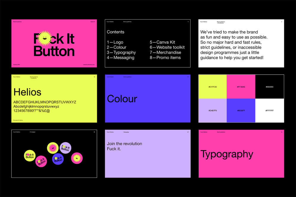 O Street Glasgow. -Fuck It Button Branding Project - Brand Guidelines Overview