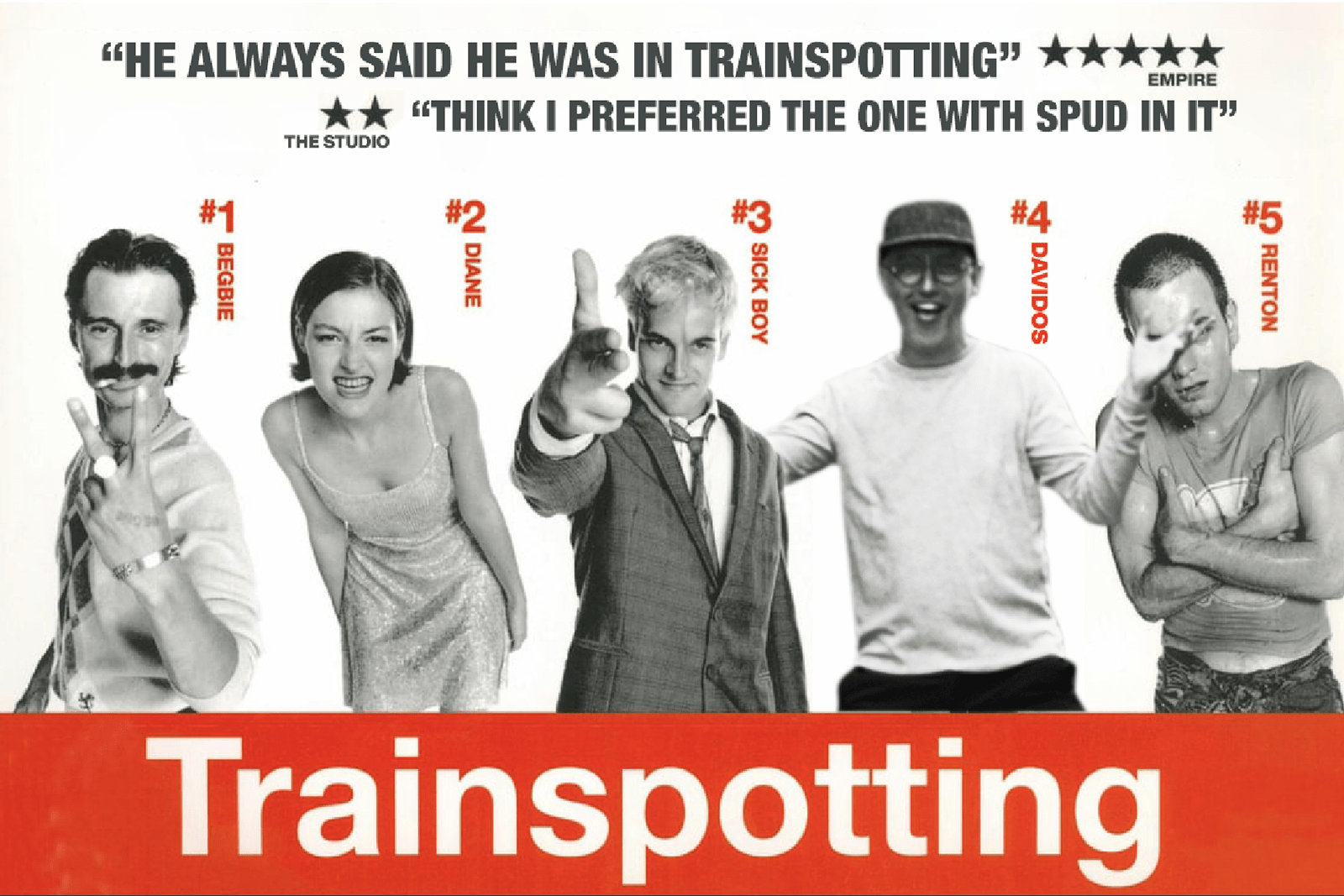 Alternative Trainspotting poster featuring David Freer 